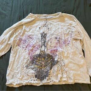 Magnolia Pearl Cream and Pink Graphic Top